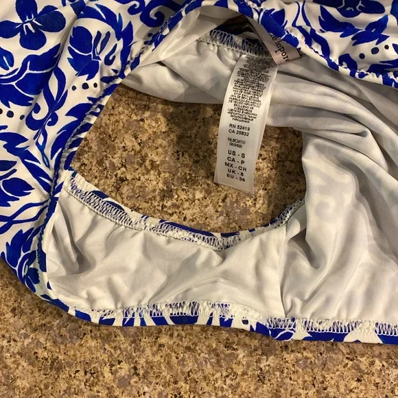 NWT Nanette Lepore Swim 1 One Piece Suit Small Blue White - Picture 7 of 17